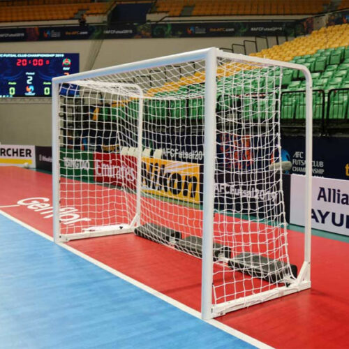 futsal aluminium mobile goals with foldable aluminium arches with counterweights