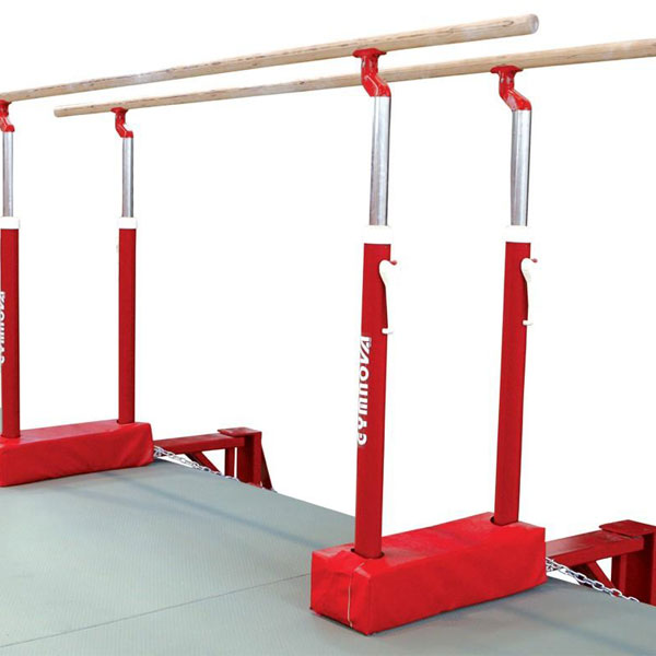 pit mounted folding parallel bars