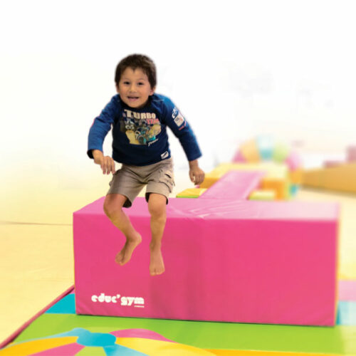 rectangular block foam pink yellow with kid playing