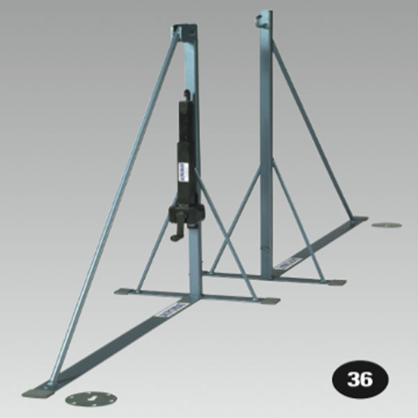 tennis posts linear tensioner and floor plates