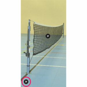 tennis posts with linear tensioner for sockets