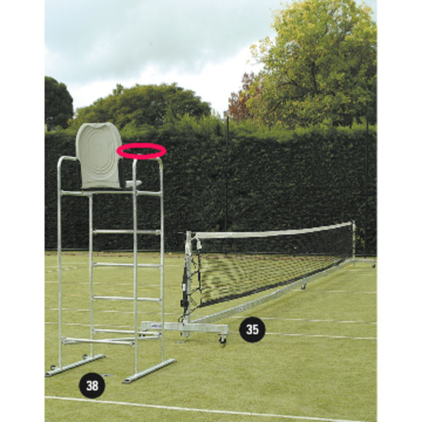 tennis umpire stand writing tablet