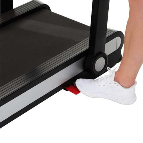 treadmill with white shoes
